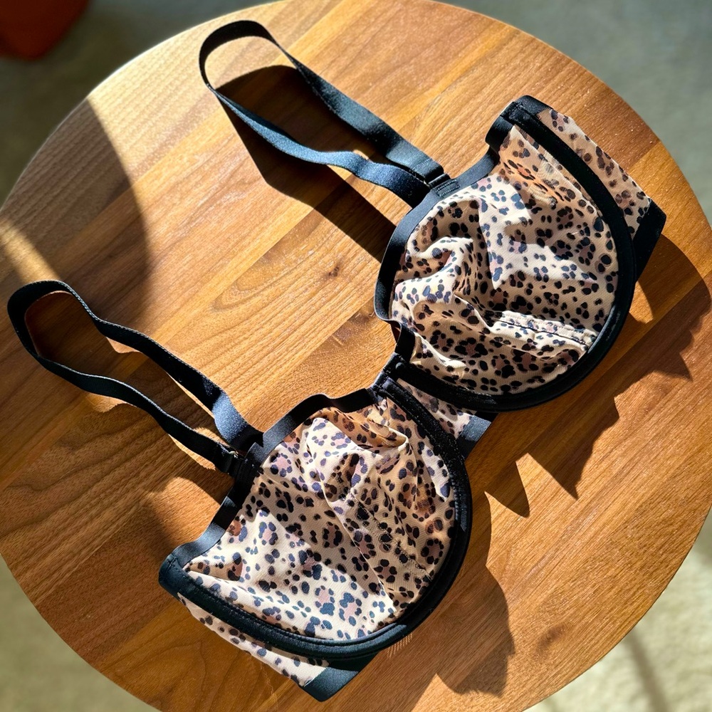 Cuup classic Leopard print balconette bra. Limited edition print.
